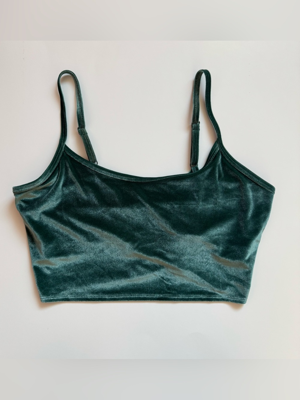 Pink Active Victorias Secret Green Velvet Crop Tank/Sports Bra Size Large